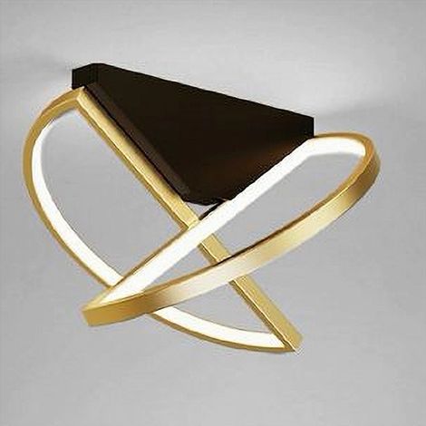 TRADE SHOP - Plafoniera Led 44 Watt Oro Lampadario Soffitto Design Moderno Luce Fredda 50438 -