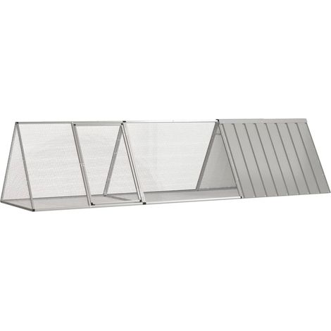 Kaninchenkäfig Grau 302,5 x 80,5 x 71 cm Verzinkter Stahl