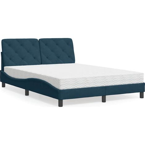 Maison Exclusive - Letto con Materasso Blu 120x200 cm in Velluto (1/5)