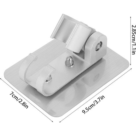 Support de pommeau de douche en aluminium spatial sans perçage, bras de douche antirouille, fixation pour pommeau de douche en aluminium spatial, crochet sans trace, argent (1/5)