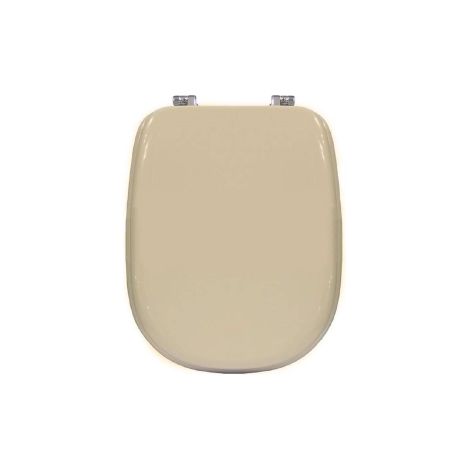 Sedile wc coprivaso per Ideal Standard vaso Tesi 39-44,3 x 33,7 cm copriwater Champagne con cerniere regolabili e sedile in legno colato (1/3)