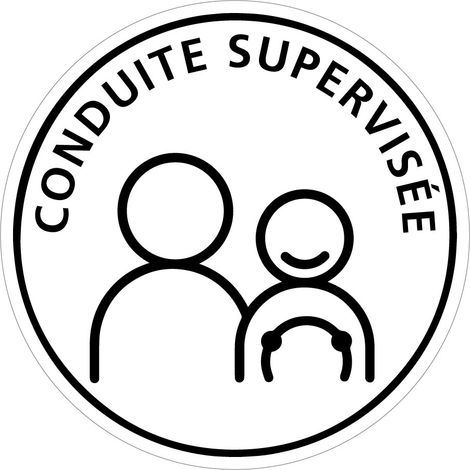 Signaletique.Biz France – Lot de 2 stickers adhésifs Conduite Supervisée – Disque rond 15 cm – Autocollant homologué pour véhicule – Adhésif visible