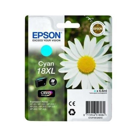 Cartucho de Tinta Original Epson nº18 XL Alta Capacidad/ Cian
