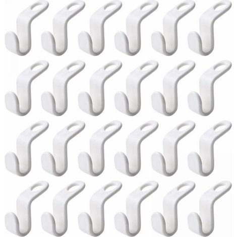 24pcs Space Saving Clothes Hanger, Hanging Hook, Pull Out Connector, Wardrobe Extension Clip, Clothes Organizer, Hanger Extension Hook, Space Saving (1/5)