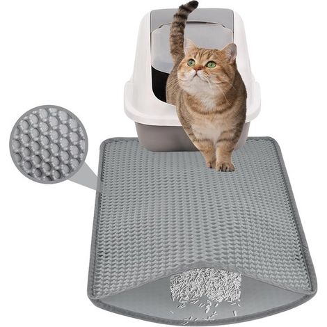 Tappetino per lettiera per gatti, resistente all'urina e impermeabile, con struttura a nido d'ape a doppio strato. (1/5)