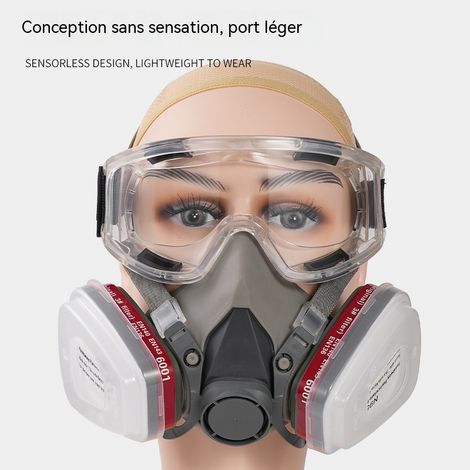 Demi-masque respiratoire anti-poussière, fumées et toxines, équipement de protection pour peinture, industrie, mines et intervention incendie