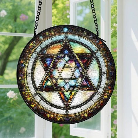Capteur de soleil en vitrail - décoration spirituelle 20cm (1/4)