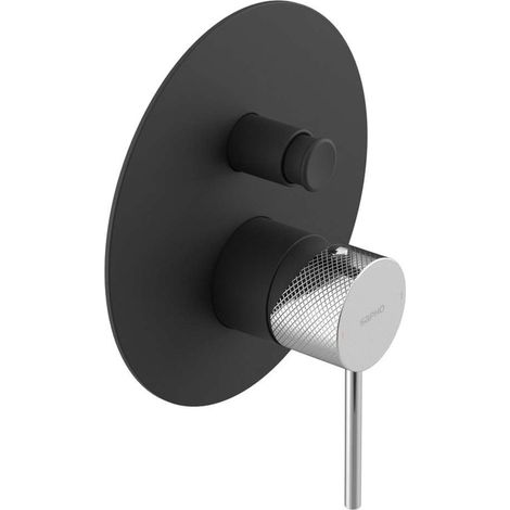 Sapho Ultrasan - Unterputzmischer, für 2 Verbraucher, mit Einbaukörper, mattschwarz/chrom UT042VBC (1/2)