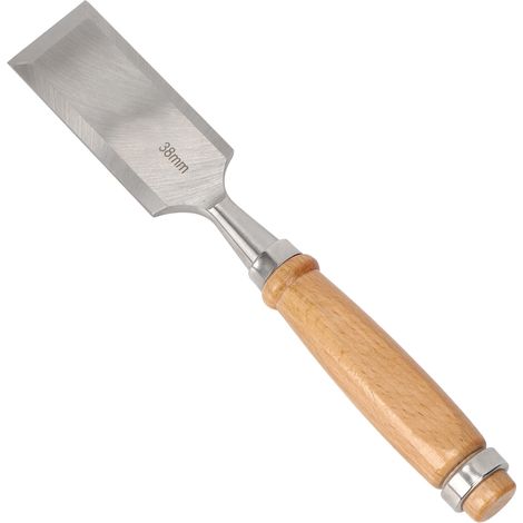 Ciseau plat pour le travail du bois, outil à manche en bois, quincaillerie, accessoire industriel, Cr V 38 mm (1/5)