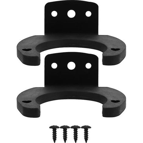 Lot de 2 supports de microphone muraux en métal et silicone, fixation par pince, accessoires pour microphone, noir 8 x 7,5 cm (1/2)