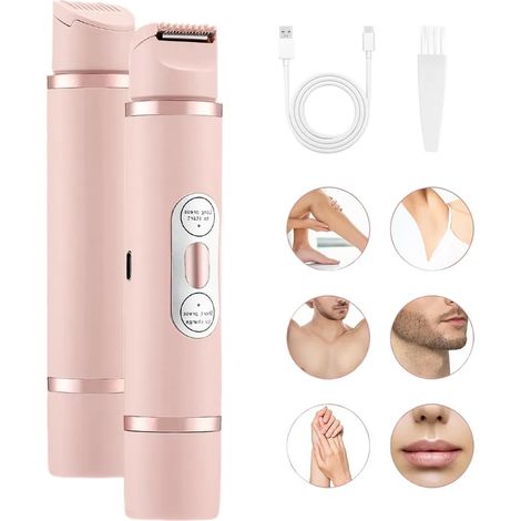 Rasoir électrique, rasoir électrique pour femmes, épilateur électrique 2 en 1, rasoir pour la zone intime féminine, portable et compact, silencieux. (1/4)
