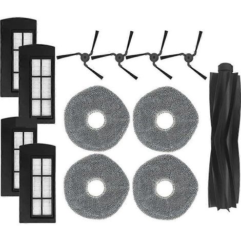 Pièces de rechange et accessoires pour aspirateur robot Eufy Clean X9 Pro : brosse rotative, filtre et balai latéral. (1/4)