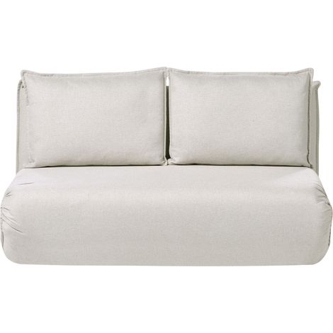 Sofa Bed Off-White Faux Linen Upholstery 2 Seater Armless with Extra Cushions Kids Sofa Modern Style Living Room Kids Bedroom ROROS (1/5)