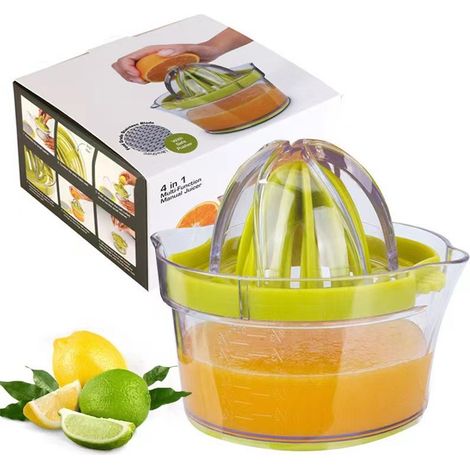 Presse-agrumes manuel portable – Orange/Citron –