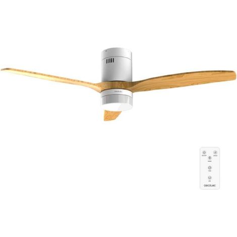 Cecotec Ventilador de Techo con Luz EnergySilence Aero 4600 Arctic White&Sand. Motor DC 38 W, 132 cm de Diámetro, Lámpara LED