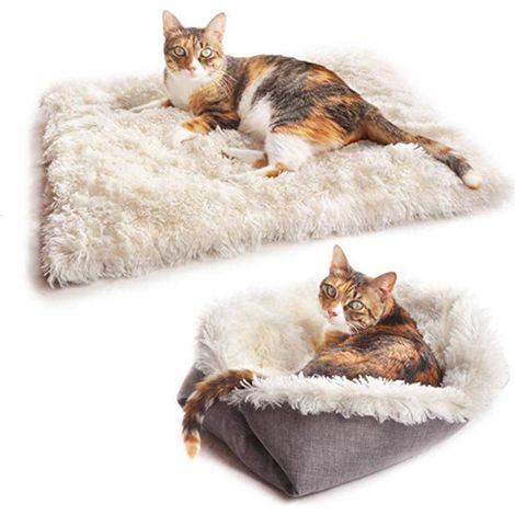 Selbsterwärmende Plüschmatte für Katzen und kleine Hunde, 2-in-1-Funktion (1/5)