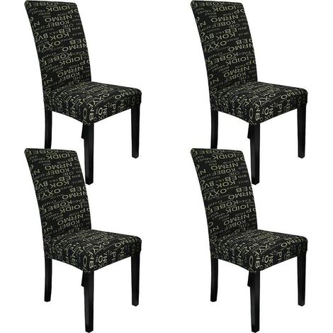 Ensemble de 4 housses de chaises de salle à manger en Lycra extensible et lavable (1/5)