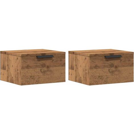 Maison Exclusive - Comodini a Muro 2 pz Rovere Artigianale 34x30x20 cm