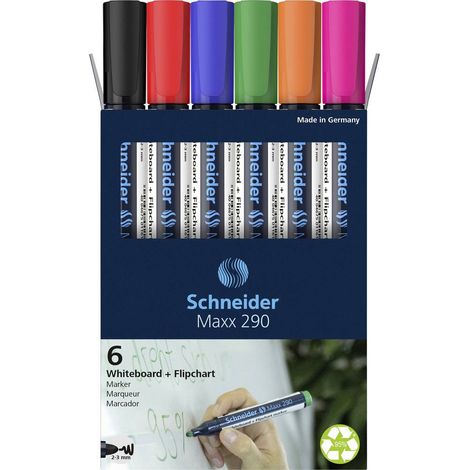 Schneider Schreibgeräte Whiteboard-Marker Maxx 290 6er Set sortiert, 5+1 Aktion 129096 Marcatore per lavagna bianca 1 p (1/2)