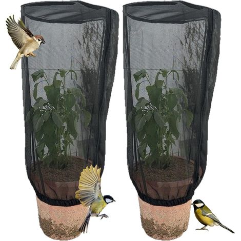 Housse de Protection pour d'animaux avec Cordon de Serrage - Filet de Jardin en Maille - pour tomates en Pot, myrtilles, Arbres fruitiers, Fleurs, Agrumes, Roses, Fraises