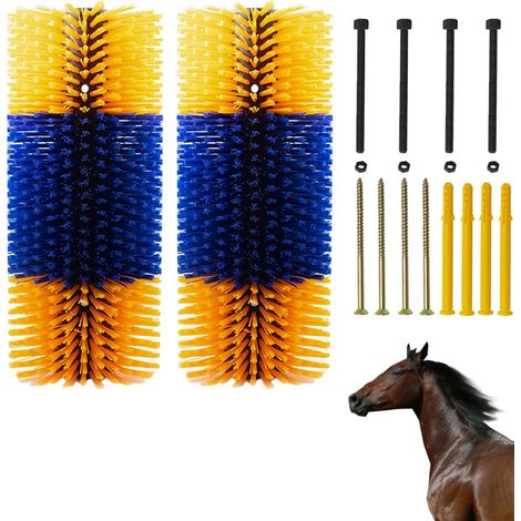 Lot de 2 brosses à gratter pour chevaux, brosse de massage complète pour soulager les irritations du dos et nettoyer la peau, brosses de soin et de grattage douces pour la peau des chevaux, cochons, c (1/5)