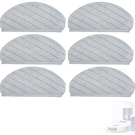 Chiffons de nettoyage d'accessoires pour Ecovacs Deebot N20, N20 Pro, N20 Plus, N20 Pro Plus, X1, X1 Plus, T10, T10 Plus, pièces de rechange pour chiffon d'essuyage en microfibre,6 pièces (1/5)