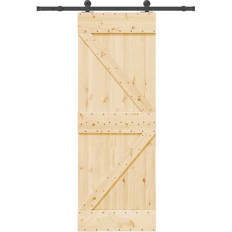 Puerta corredera con herrajes madera maciza de pino 70x210 cm vidaXL (1/5)