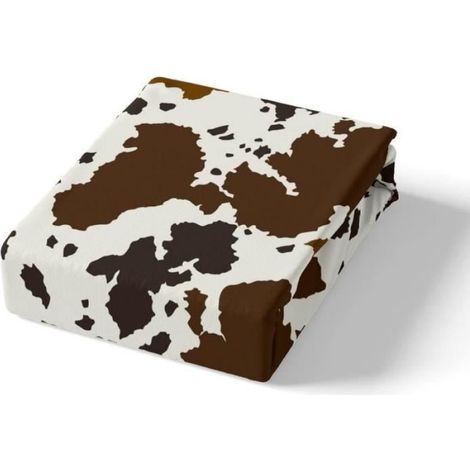 Housse De Couette - Imprimé Vache - 140x200 Cm - Microfibre Polyester - Lavable En Machine - 2 Pièces (1/4)