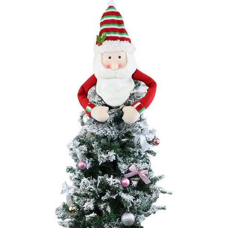 Décoration de sapin de Noël, décorations de Noël, décoration de sapin de Noël en tissu avec Père Noël, ornements de Noël (1/5)