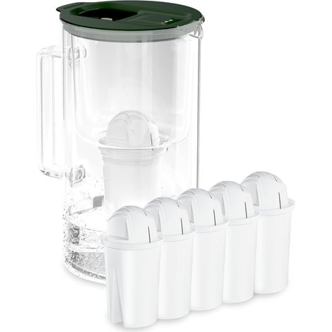 carafe filtrante verre 2L avec compteur LED, 5 filtre classic Vert (1/5)