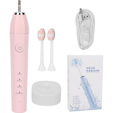 Pinke elektrische Zahnbürste für Erwachsene, USB-aufladbar, IPX7 wasserdicht, hohe Vibrationsfrequenz (1/5)