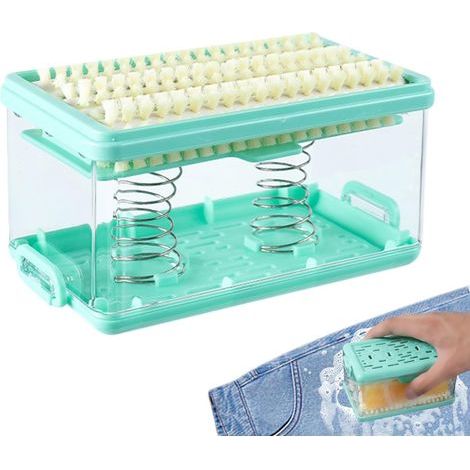 Custodia per sapone da viaggio, portasicuro, custodia per sapone con spazzola, scolapiatti trasparente, custodia per sapone portatile con coperchio e spazzola schiumogena a rullo per la casa (1/5)