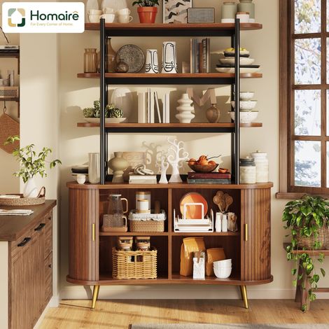 Buffet rangement naturel en naturel 120 x 40 x 183 cm HOMAIRE (1/5)