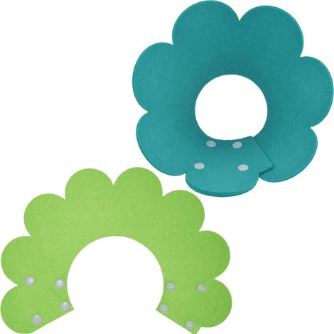 Lot de 2 collier, feutre, motif fleur, ajustable, chat, convalescence (1/5)