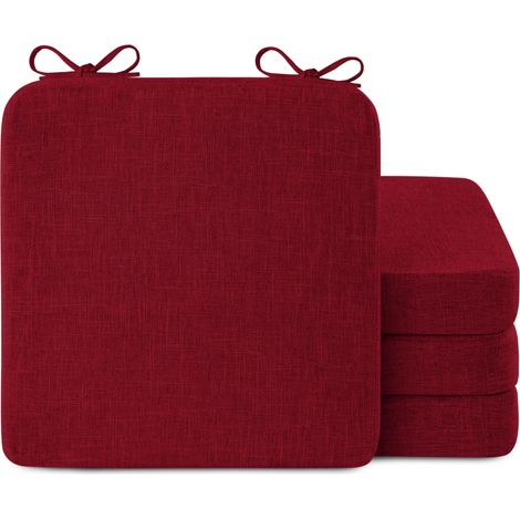 Coussins de chaise carrés pour chaises de salle à manger lot de 4 coussins de siège antidérapants pour chaises de cuisine intérieur coussins de chaise de salle à manger épais avec attaches et (1/5)