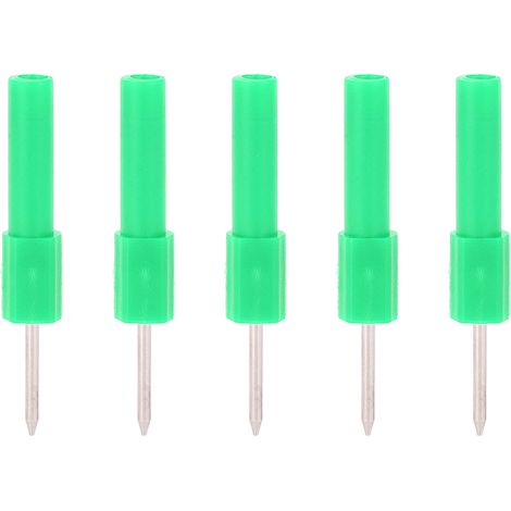 Lot de 5 aiguilles de test de diagnostic avec embout banane 4 mm pour multimètre, pointe de perçage de fil d'isolation verte (1/5)