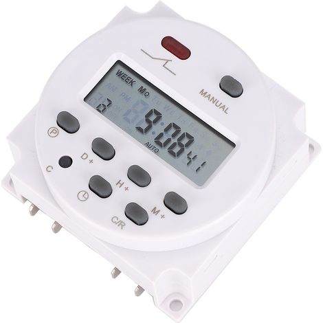 Interrupteur horaire hebdomadaire 12V 16A microprogrammé minuterie programmable programmable horloge commande marche arrêt relais temporisé (1/5)