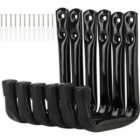 Set of 6 heavy-duty J-shaped wall hooks for garage storage (11.5 cm x 10 cm) (1/4)