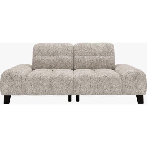 LOREA Canapé 2 places avec dossier amovible en tissu beige (1/5)