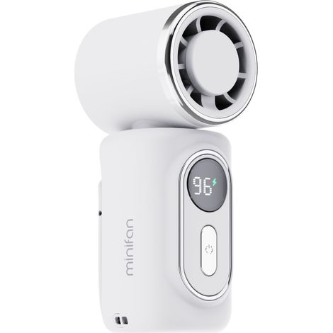 Ventilador portátil con clip giratorio de 180°, compresor de hielo, tamaño mini, blanco (180°) (1/5)