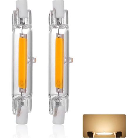 Ampoule LED R7S 78mm 20W Blanc Chaud 3000K, 1500LM, Équivalent Lampe Halogène J78 200W, Dimmable, 360 Degrés Linéaire Ampoule 20W R7S 78mm Slim COB LED, 2PCS (1/5)