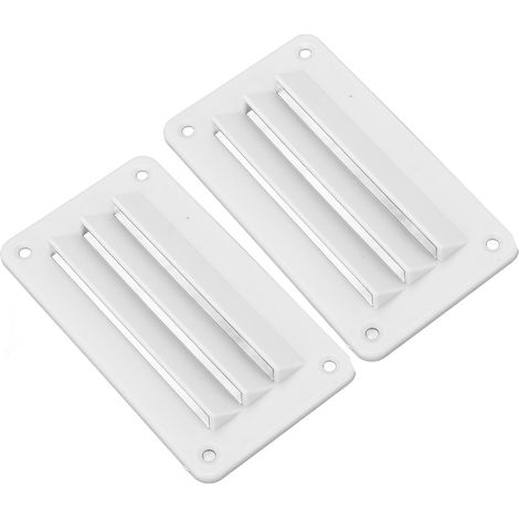 Grille d'aération blanche 2 pièces, bouche de ventilation professionnelle pour bateau, yacht, salle de bain, bureau et maison, sortie d'air avec lamelles. (1/5)