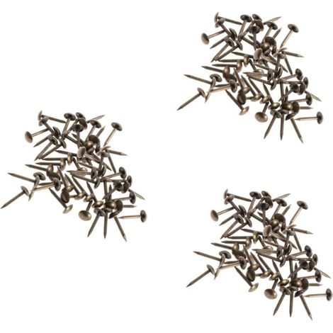 300 pièces de clous antiques ronds en laiton, clous antiques brillants pour canapé (1/5)