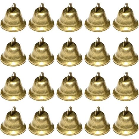 20 Pièces Petites Clochettes(Bronze antique), Vintage Petite Cloche pour décorations de Festival de Mariage, Cloche de noël pour Les sapins de Noël, Grelots en Métal pour Porte Clé Clochette, Bricolag (1/4)