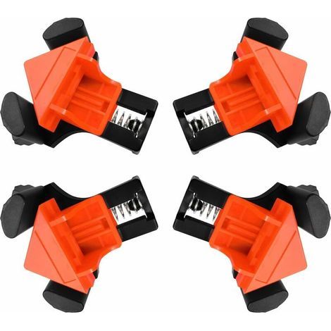 Presses D'angles Menuiserie, 90 ° Serre Joint Angle,Serre Joint Angle,Clip De Cadre Fixateur à Angle Droit Pour Le Travail Du Bois,Pour Le Travail Du Bois, Le Cadre Photo Bricolage,Outils à Main 4pcs (1/5)