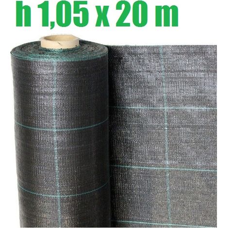 TELO PER PACCIAMATURA NERO QUADRETTATO TESSUTO POLIPROPILENE ANTISTRAPPO - mt 20 x 1,05 H