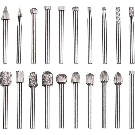 Rotative 20 pièces, XU, De limes carbure,têtes rotatives HSS, Outil rotatif ,outil à 1/8" (3 pour meuleuse, Travail bois, Polissage métaux, Gravure, Perçage KZQ - KZQ (1/4)