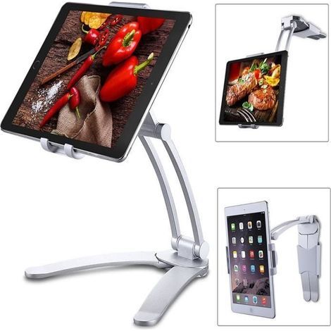 (Silber) Verstellbare Wandhalterung für iPad-Tablets – Modell – 4–10,5 Zoll – Silber (1/4)