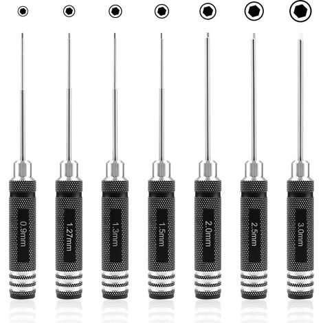 7pcs RC Hex Screwdriver Kit (0.9mm, 1.27mm, 1.3mm, 1.5mm, 2.0mm, 2.5mm, 3.0mm) for RC Model Helicopter (1/5)