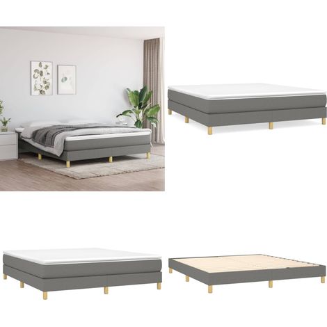 Boxspringbett mit Matratze Dunkelgrau 160x200 cm Stoff - Boxspringbett - Doppelbett - Bettenrahmen - Matratze - Matratzenauflage - Home & Living (1/5)